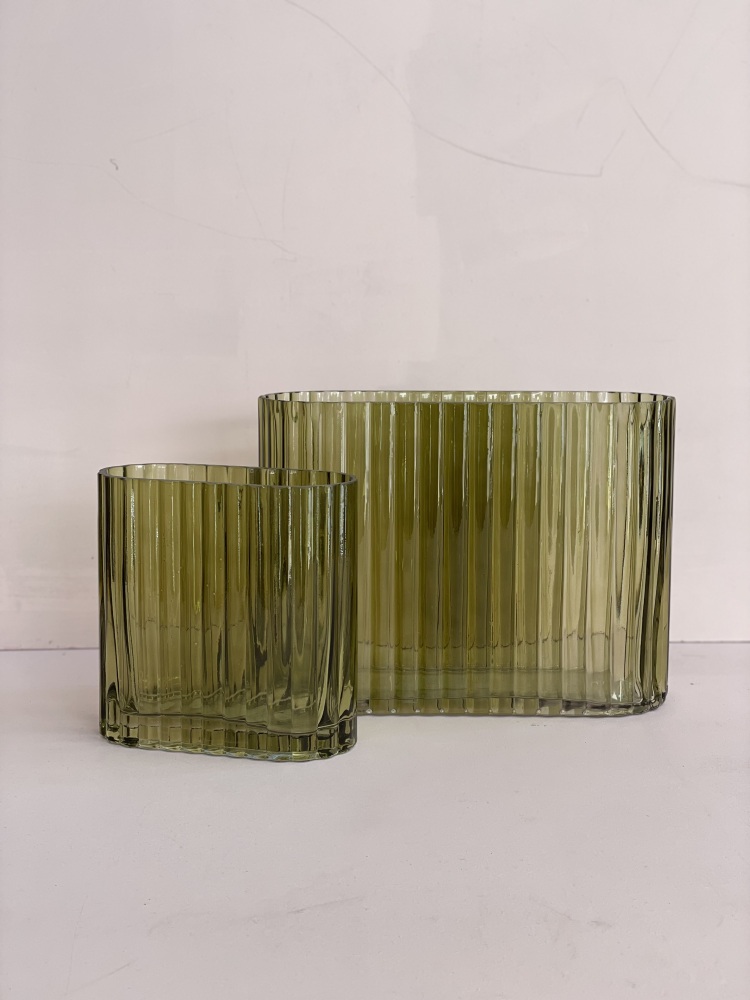 Green Ripple Vase